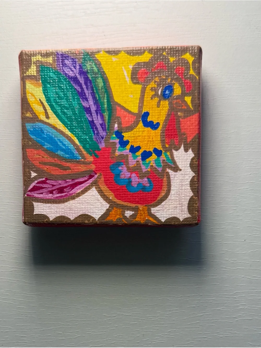 Handmade Folk Art Colorful Boho Animal Magnet- choose 1